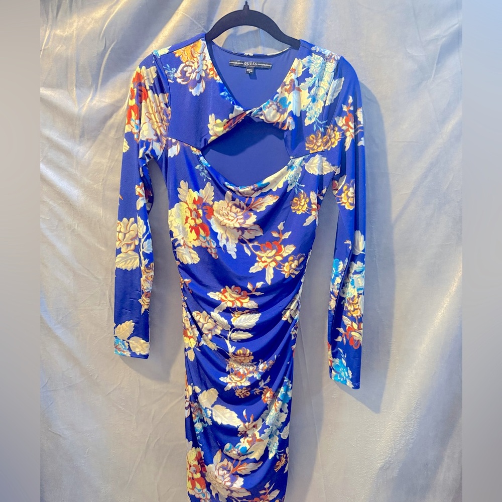 GUESS Floral Cutout Bodycon Dress - Size Small